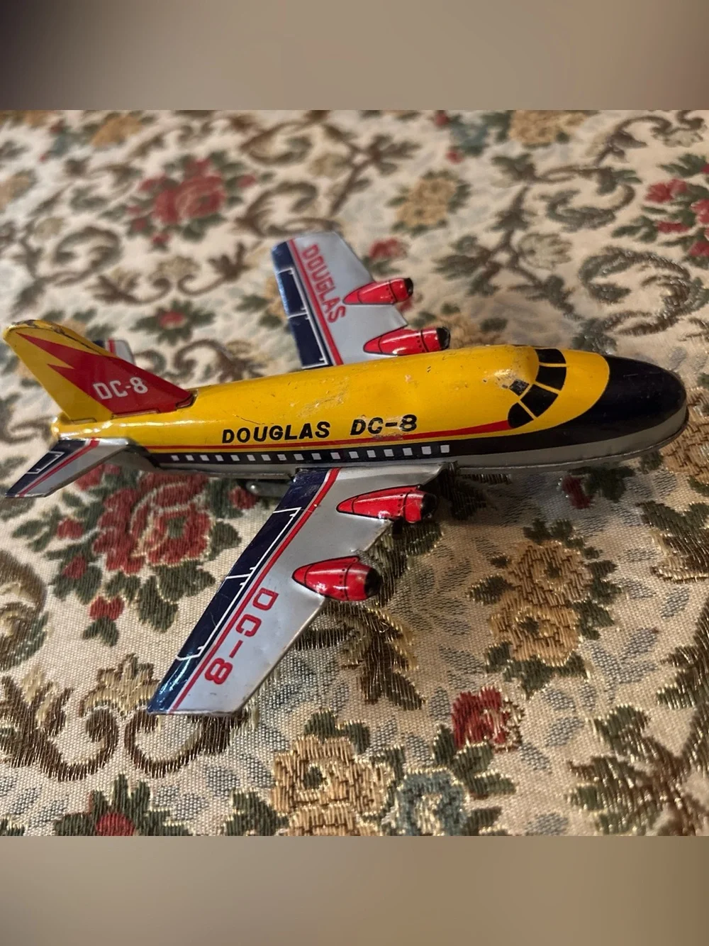 DC-8 Yellow Toy Airplane - Kids Toy Plane